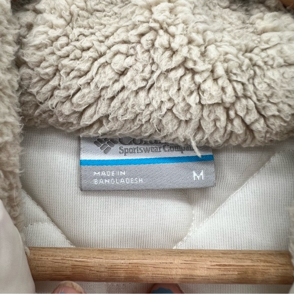 Columbia Sweet View Hooded Sherpa Fleece Quilted Pullover chalk/ancient fossil M - Picture 10 of 16